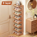 Estante de Sapatos em Bambu Natural – Armazenamento Vertical para Casa