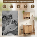 Armário de Banheiro com Prateleiras Ajustáveis, Organizador para Cima do Vaso Sanitário, Cozinha e Sala de Estar, Gabinete de Medicamentos em Portas de Madeira Carvalho Natural