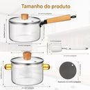 Kit 2 Panelas de Vidro Transparente para Cozinhar