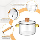 Kit 2 Panelas de Vidro Transparente para Cozinhar