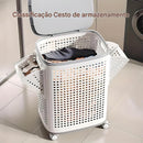 Cesto Organizador Multiuso com Rodas 70L – Estrutura Dobrável e Ventilada