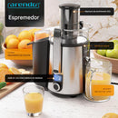 Arendo - Edelstahl Entsafter für Obst und Gemüse – leistungsstark 1000 Watt Leistung – Saftpresse Zitruspresse − 1000ml Saftbehälter