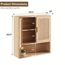 Armário de Banheiro com Prateleiras Ajustáveis, Organizador para Cima do Vaso Sanitário, Cozinha e Sala de Estar, Gabinete de Medicamentos em Portas de Madeira Carvalho Natural