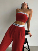Conjunto ChicEase Top Bandeau e Calça Pantalona – Elegância e Conforto em Uma Só Peça