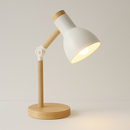 Luminária de Mesa Articulada Acabamento em Madeira
