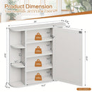 Armário de Banheiro com Espelho, Armário de Parede com 6 Prateleiras Laterais, Armário Branco com Espelho, Branco