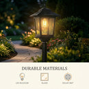 2 Unidades de Lâmpadas Solares de Poste de 63 Polegadas, Luzes de Poste para Exterior, Decorações de Natal, Luzes de Poste para Jardim, Pátio, Gramado, Caminho, Entrada, Porta da Frente/Traseira, Branco Quente, Lâmpada Substituível