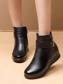 Bota Feminina de Couro Anna Classic – Forro de Lã e Sola Antiderrapante