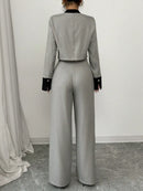 Conjunto Feminino Instance Casual - Calça pantalona + Blusa de manga longa