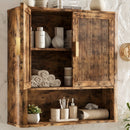 Armário de Banheiro com Prateleiras Ajustáveis, Organizador para Cima do Vaso Sanitário, Cozinha e Sala de Estar, Gabinete de Medicamentos em Portas de Madeira Carvalho Natural