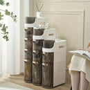 Armário de Armazenamento para Banheiro com Rodas e 4 Níveis - Organizador que Economiza Espaço, Design em Plástico Branco e Marrom para Espaços Estreitos, Unidade Autônoma Multifuncional com Portas Transparentes, Organizadores e Gavetas de Armazenamento p