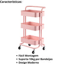 Carrinho Organizador Multiuso com 03 Prateleiras